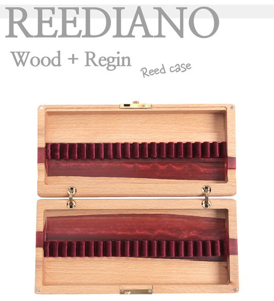 Reediano Handmade Wood/Resin Reed Case for Oboe – Holds 40 Reeds (Coffee Red Edition)