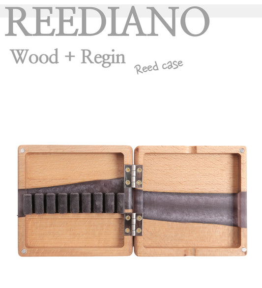 Reediano Handmade Wood Resin Reed Case for Oboe – Holds 8 Reeds (Gray Edition)