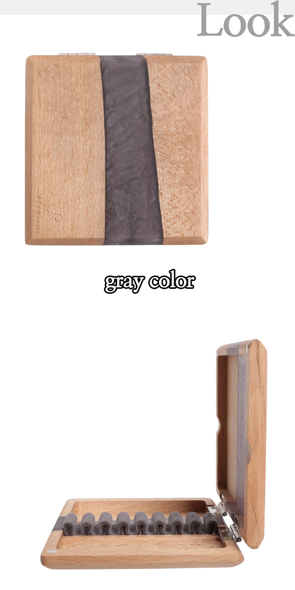 Reediano Handmade Wood Resin Reed Case for Oboe – Holds 8 Reeds (Gray Edition)
