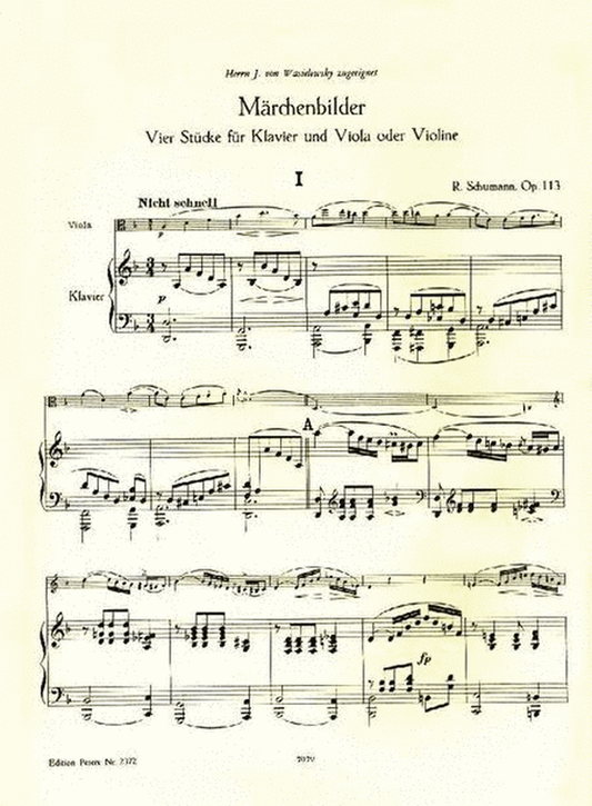 Schumann Fairy-Tale Pictures Op. 113 for Viola and Piano [EP2372]