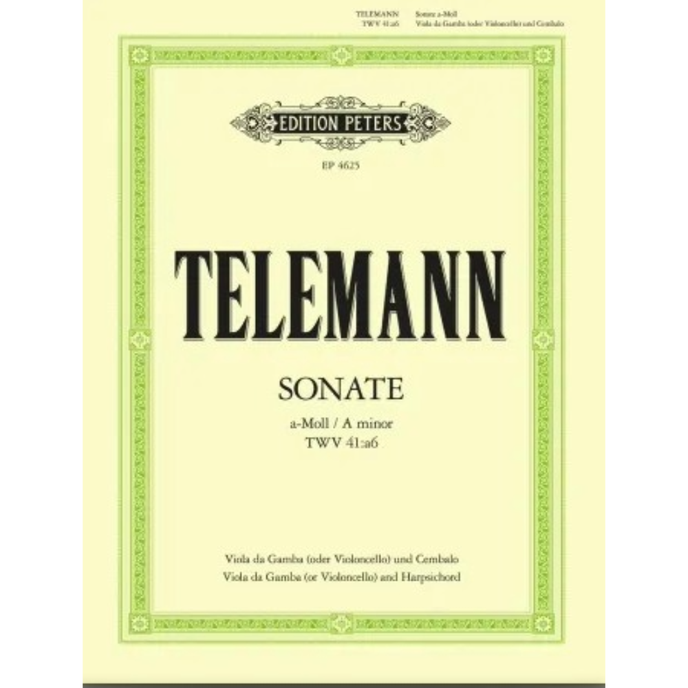 Telemann Sonata in A minor (TWV 41:a6) for Viola and Piano [EP4625]