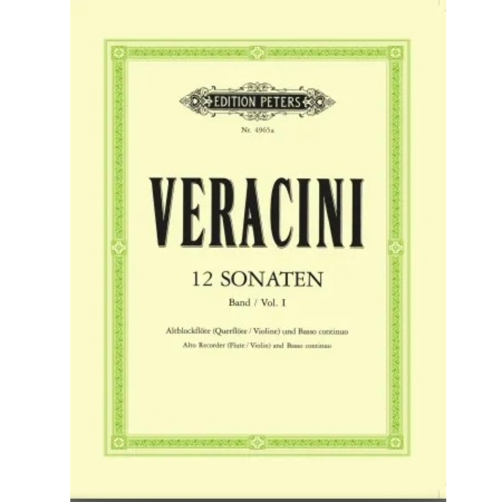 Veracini 12 Sonatas Op.1, for Violin and Piano Vol.1 (No.1-3) [EP4965A]