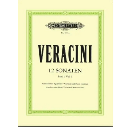 Veracini 12 Sonatas Op.1, for Violin and Piano Vol.1 (No.1-3) [EP4965A]