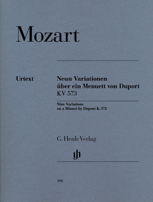 WOLFGANG AMADEUS MOZART 9 Variations on a Minuet by Duport K. 573 [HN190]