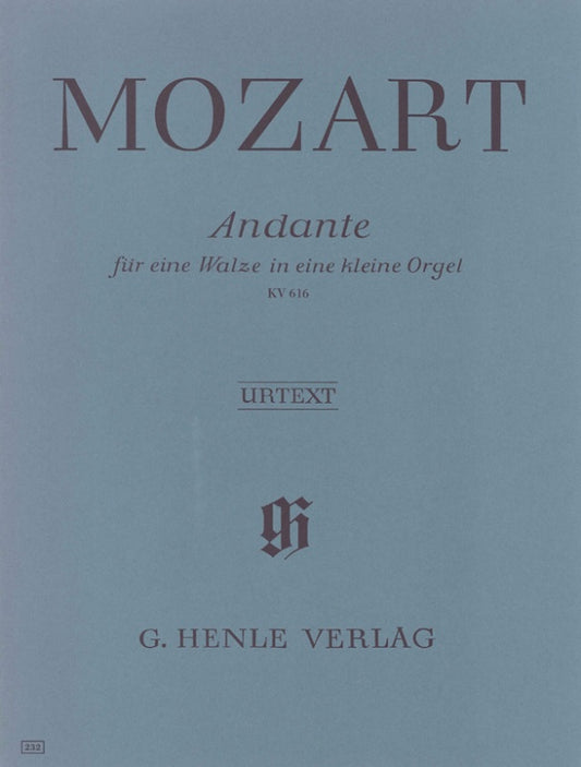 WOLFGANG AMADEUS MOZART Andante F major K. 616 for a Musical Clock [HN232]