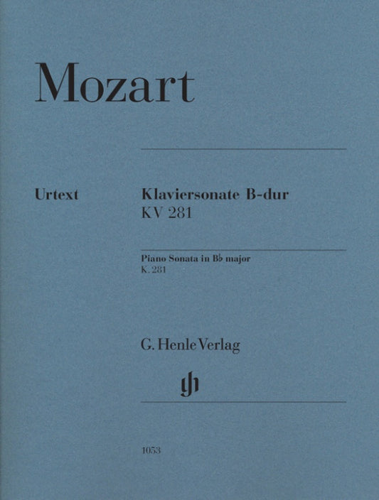 WOLFGANG AMADEUS MOZART Piano Sonata B flat major K. 281 (189f) [HN1053]