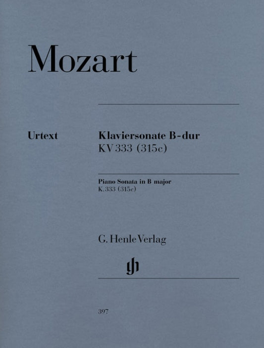 WOLFGANG AMADEUS MOZART Piano Sonata B flat major K. 333 (315c) [HN397]