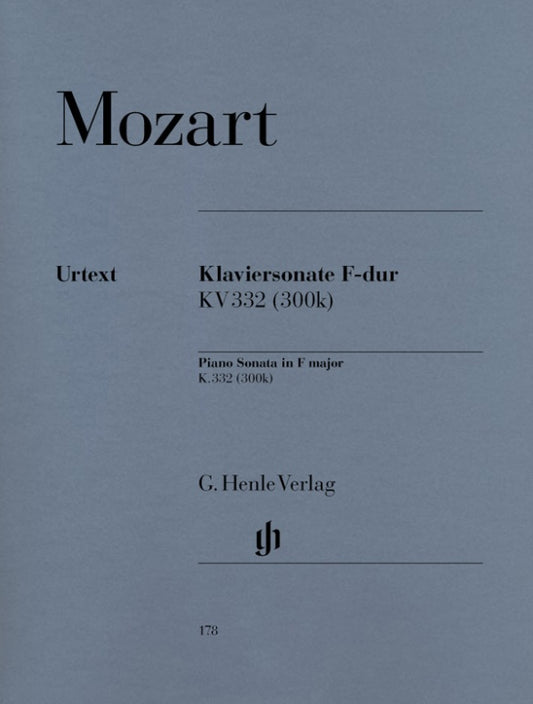WOLFGANG AMADEUS MOZART Piano Sonata F major K. 332 (300k) [HN178]