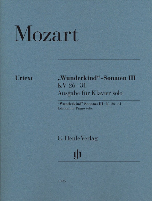 WOLFGANG AMADEUS MOZART Wunderkind Sonatas Volume III K. 26-31 [HN1096]