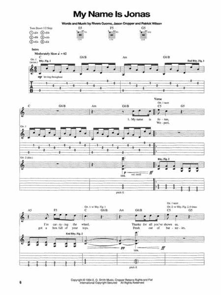 Weezer The Blue Album Guitar Recorded Version TAB [690071]