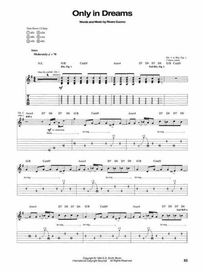 Weezer The Blue Album Guitar Recorded Version TAB [690071]
