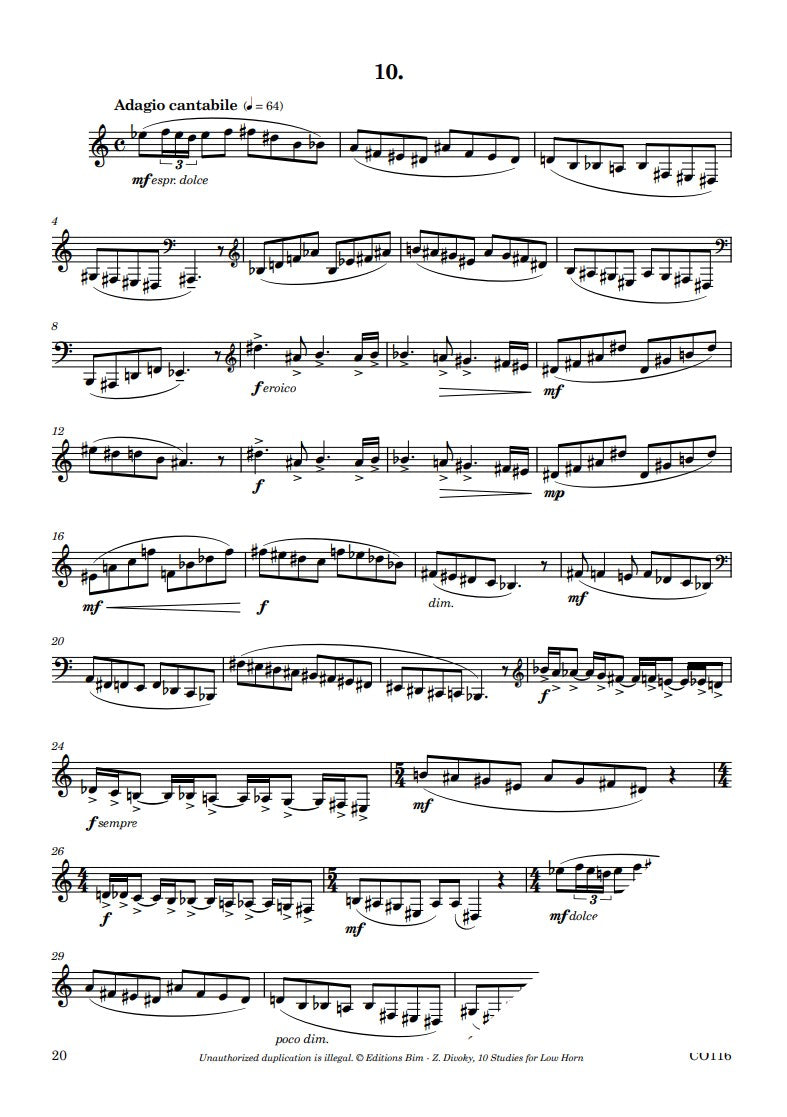 Zdenek Divoky 10 Studies for Low Horn [CO116]