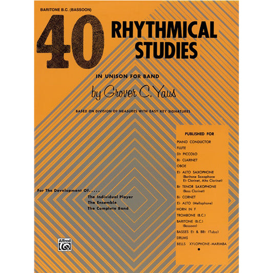 40 Rhythmical Studies for Baritone (B.C.) & Bassoon [EL01319]