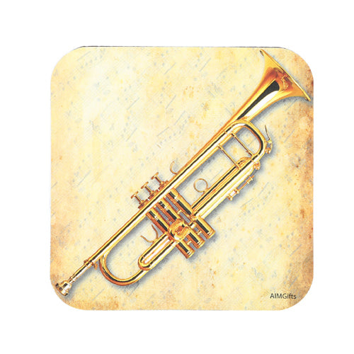 AIM Trumpet Sheet Music Vinyl Coaster 29890