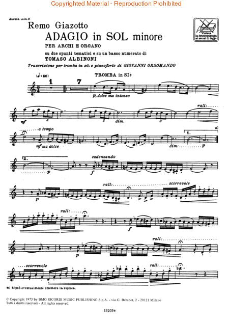 Albinoni Adagio in G Minor for Trumpet and Piano