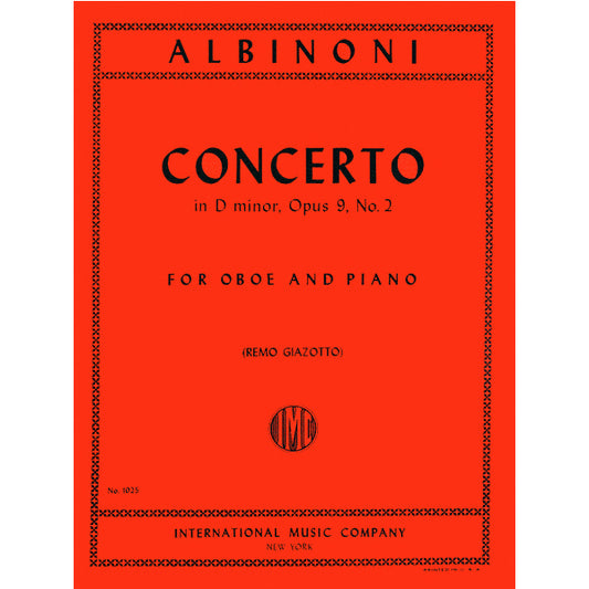 Albinoni Concerto in D minor, Opus 9, No.2 for Oboe and Piano [IMC1025]