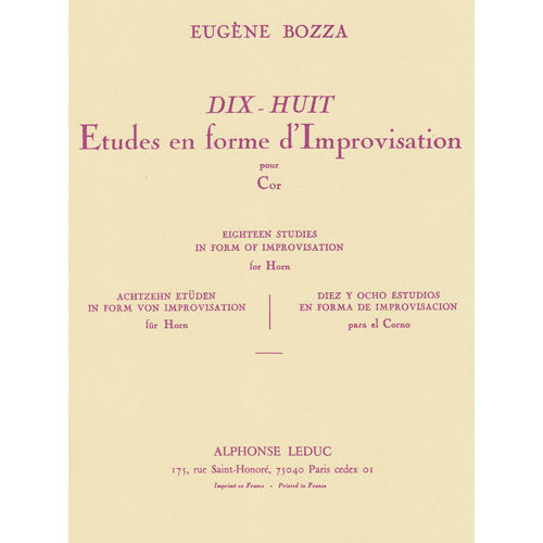 E. Bozza - 18 Studies in form of Improvisation for horn [AL22998]
