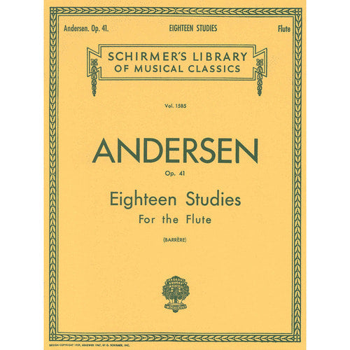 Andersen Eighteen Studies for the Flute 50260300