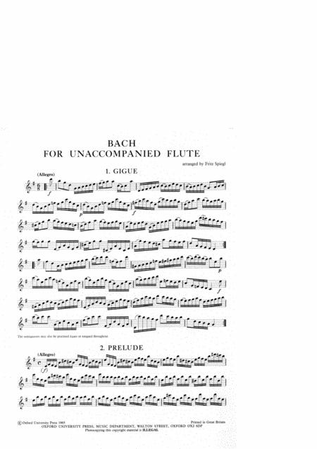 Bach for Unaccompanied Flute 9780193552845