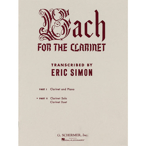 Bach for the Clarinet - Part 2 Clarinet Solo/Duet [50328150]