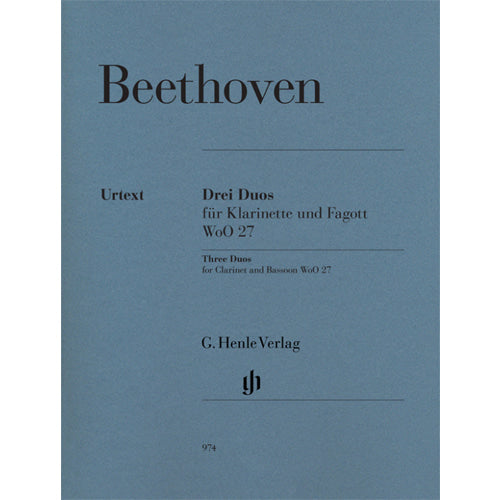 Beethoven Three Duos for Clarinet and Bassoon WoO 27 [HN974]