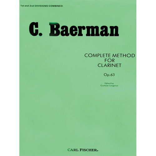 Carl Baermann Complete Method for Clarinet, Opus 63-Pts. 1 & 2 (Edited by Gustave Langenus) [O32]