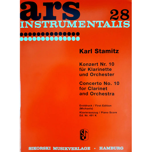 Carl Stamitz concerto  No. 10 for Clarinet/Piano 50149080