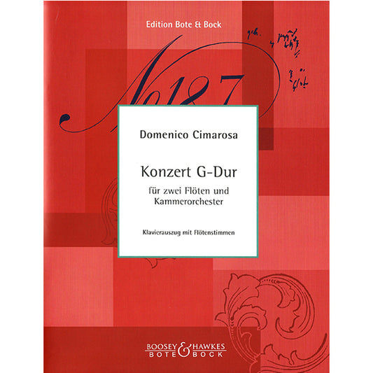 Cimarosa Concerto G major for 2 flutes and chamber orchestra(Piano Reduction) [BB2000607]