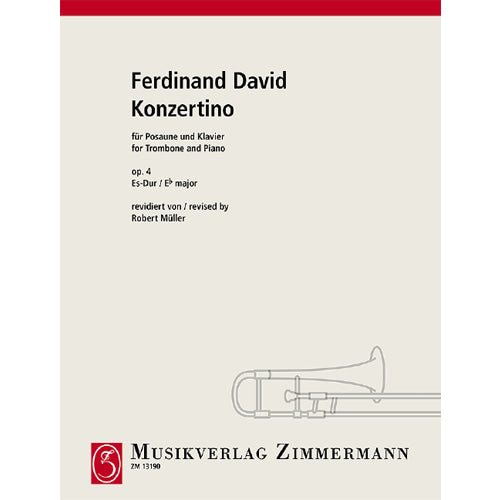 David Concertino in Eb Major, Op.4  for Trombone and Piano [ZM13190]