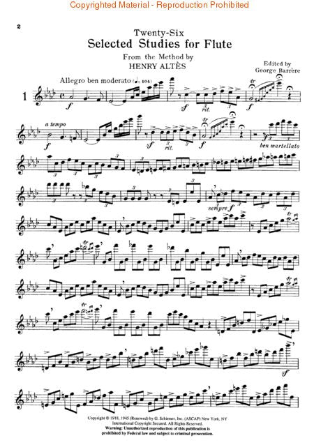 H. Altes Twenty-Six Selected Studies for Flute 50258530