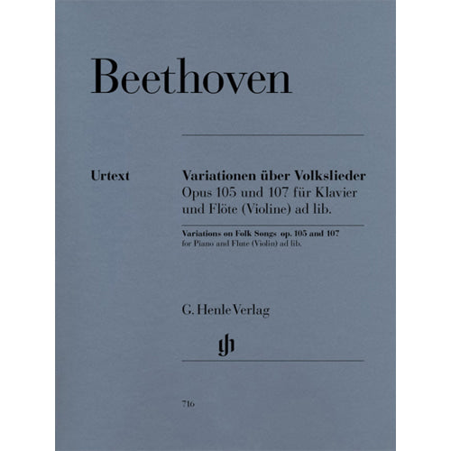 Beethoven Variations on Folk Songs op. 105 and 107 for Piano and Flute (Violin) ad lib. HN716