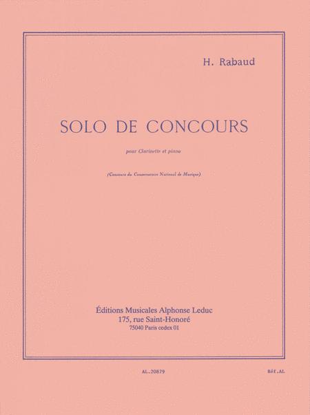 Henri Rabaud Solo De Concours Op. 10  for Clarinet and Piano [AL20879]