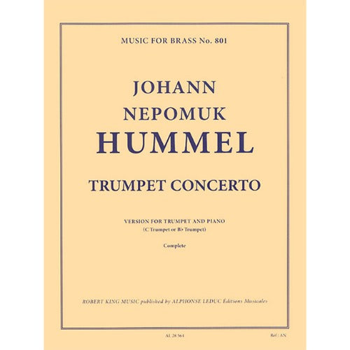 Hummel Trumpet Concerto in Eb for Trumpet (C or Bb) and Piano [AL28564]