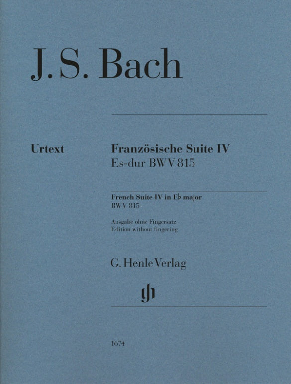 JOHANN SEBASTIAN BACH French Suite IV E flat major BWV 815 [HN1674]