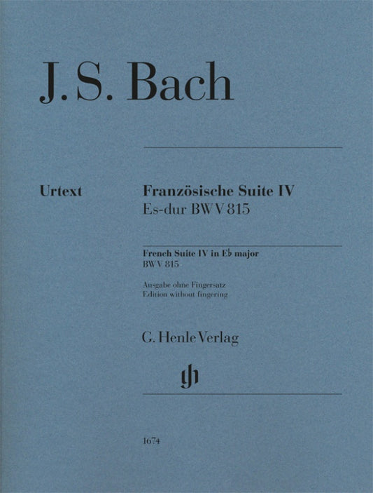 JOHANN SEBASTIAN BACH French Suite IV E flat major BWV 815 [HN1674]
