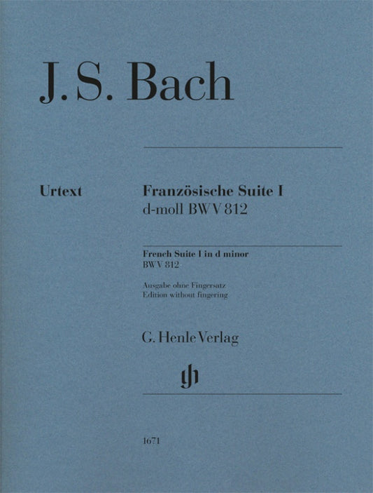 JOHANN SEBASTIAN BACH French Suite I d minor BWV 812 [HN1671]