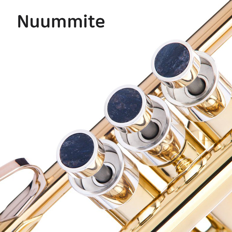 KGU Brass Trumpet Curtom Finger Burtton with Stone Inlays