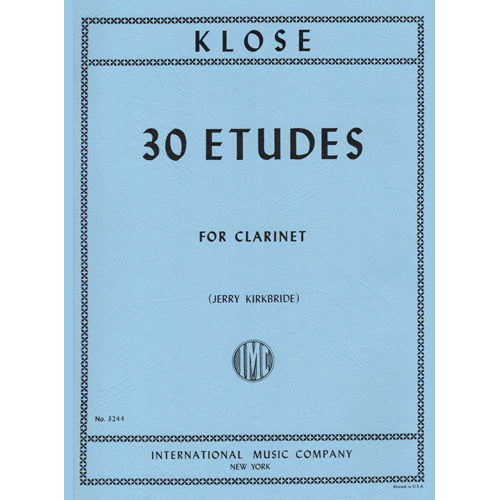 Klose 30 Etudes for Clarinet (Kirkbride) IMC3244