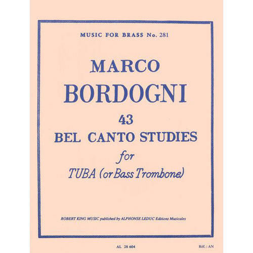 Marco Bordogni 43 Bel Canto Studies for Tuba (or Bass Trombone) [AL28604]