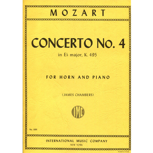 Mozart Concerto No. 4 in E flat major, K. 495 for Horn and Piano (CHAMBERS, James) [IMC1991]