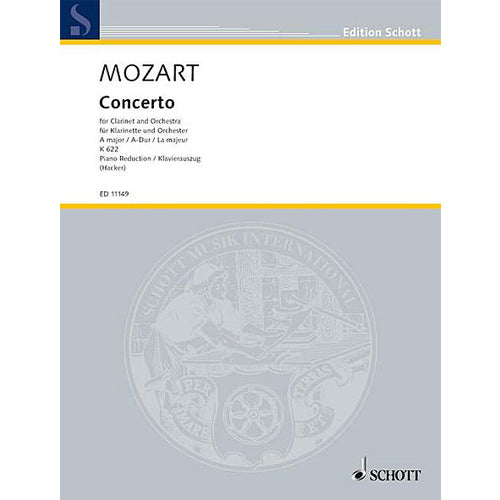 Mozart Concerto in A Major, K. 622 for Clarinet and Piano [ED11149]