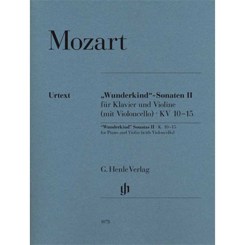Mozart Wunderkind Sonatas II K 10-15 for Piano and Violin (with Violoncello) [HN1078]