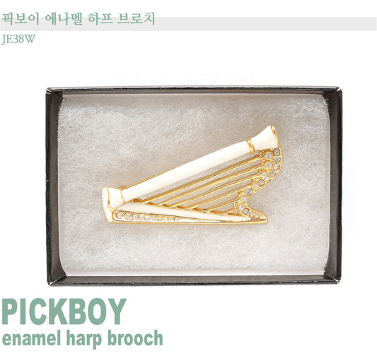 Pickboy Enamel Harp Brooch JE38W