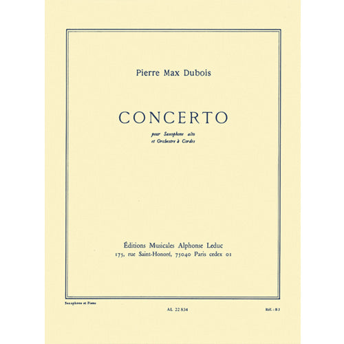 Pierre Max Dubois Concerto for Alto Saxophone and Piano [AL22834]