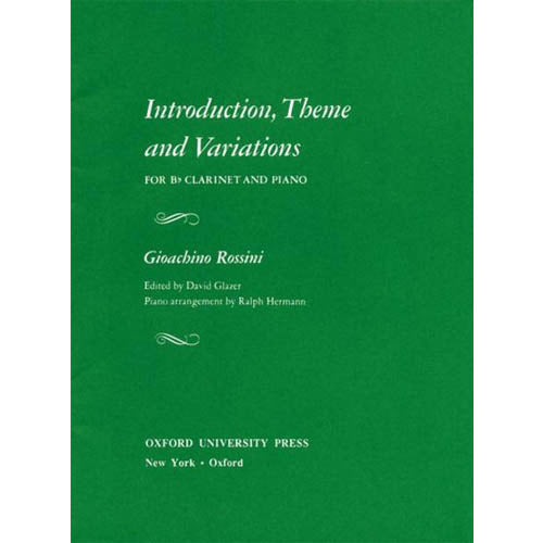 Rossini Introduction Theme and Variations for Bb Clarinet and Piano [9780193852631]