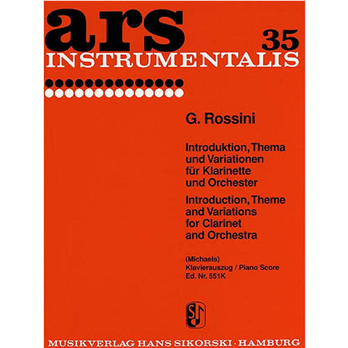 Rossini Introduction, Theme And Variations for Clarinet and Piano [50149410]
