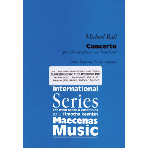 Saxophone Concerto By Michael Ball [C0004P]