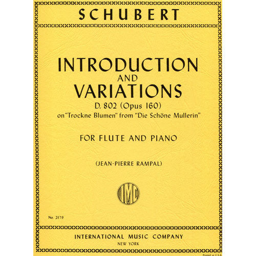 Schubert Introduction and Variations, Opus 160 (RAMPAL, Jean-Pierre) - Flute/Piano IMC2179