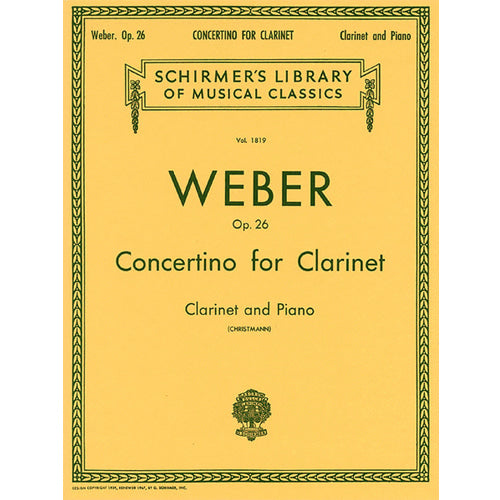 Weber - Concertino for Clarinet, Op. 26, Clarinet and Piano [50261990]