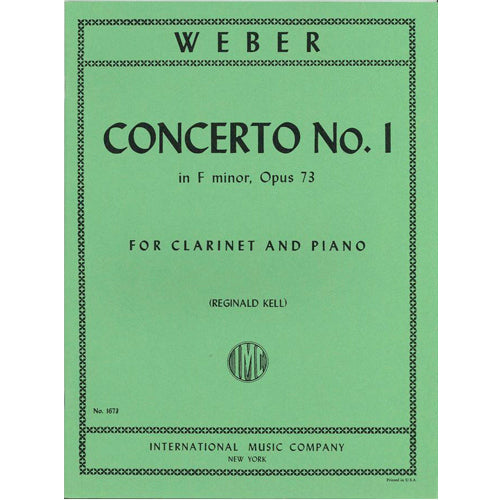 Weber Concerto No. 1 in F minor, Op. 73 for Clarinet and Piano (Reginald Kell) [IMC1673]